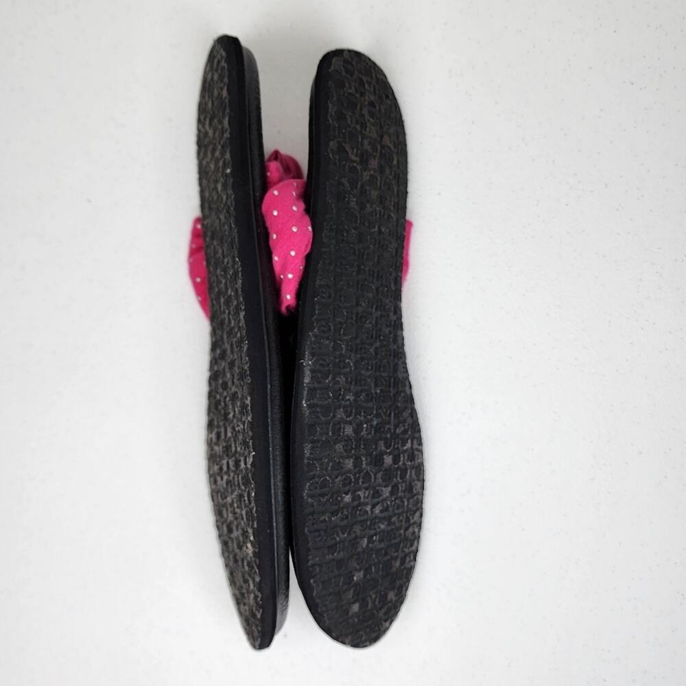 Sanuk Yoga Sling 2 Pink With Silver Polkadots Size 10 - Picture 4 of 7